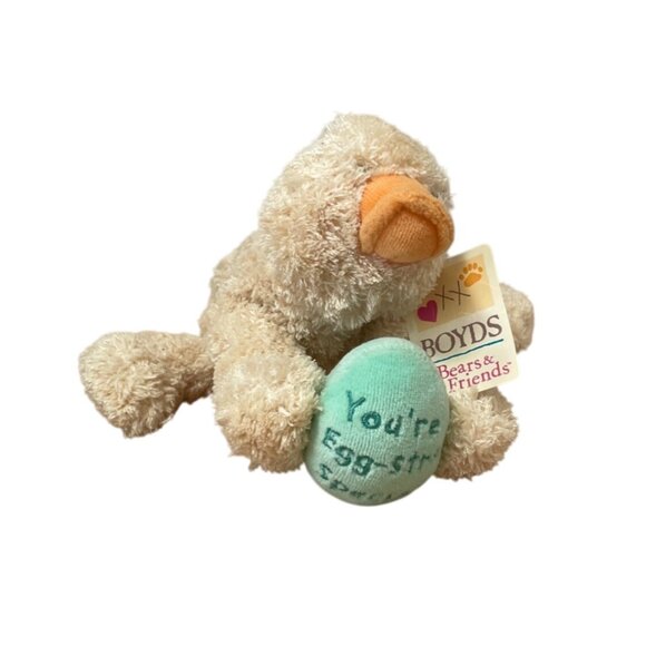 Boyds Bears Duckling Duck Plush w Egg Youre Egg-Stra Special Easter 8 Inch 2002 - Picture 1 of 10
